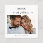 Modernes Script Trendy Typografy Fotograf Quadratische Visitenkarte (Vorderseite)