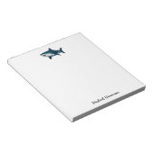 Modernes Script Trendy Vintag Shark Personalisiert Notizblock (angewinkelt)