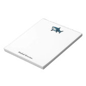 Modernes Script Trendy Vintag Shark Personalisiert Notizblock (Rotiert)