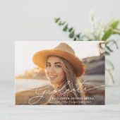 Modernes Script Typ 2 Foto Abschluss Ankündigung (Stehend Vorderseite)