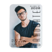 Modernes Script Typ Trendy Abschluss Foto Magnet (Vertikal)