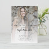 Modernes Script Typografy Abschluss Foto Party Einladung (Stehend Vorderseite)