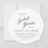 Modernes Script Typografy Brautparty Round Einladung (Vorderseite)