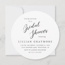 Modernes Script Typografy Brautparty Round Einladung