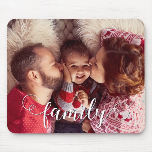 Modernes Script Typografy Family Foto Mousepad (Vorne)
