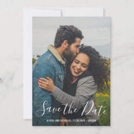 Modernes Script Typografy Foto Elegante Wedding Save The Date
