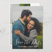 Modernes Script Typografy Foto Elegante Wedding Save The Date (Vorne/Hinten)