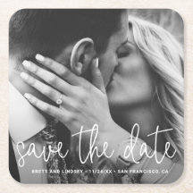 Modernes Script Typografy Foto Save the Date
