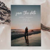 Modernes Script Typografy Foto Wedding Save The Date