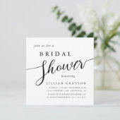 Modernes Script Typografy Schwarz-weiß Brautparty Einladung (Stehend Vorderseite)