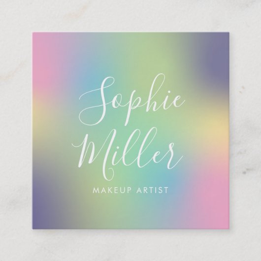 Modernes Script Unicorn Gradient Mix 1 Quadratische Visitenkarte (Vorderseite)