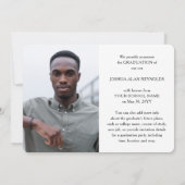 Modernes Script Vier Foto Schwarz & Weiß Abschluss Ankündigung (Rückseite)