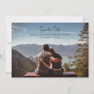 Modernes Script Vollständiges Foto Save the Date Einladung