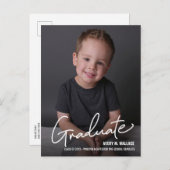 Modernes Script-Vorschulstudium mit Foto Ankündigungspostkarte (Vorne/Hinten)