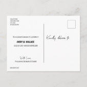 Modernes Script-Vorschulstudium mit Foto Ankündigungspostkarte (Rückseite)