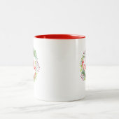 Modernes Script Wasserfarbe Frohe Weihnachtsfeier Zweifarbige Tasse (Mittel)