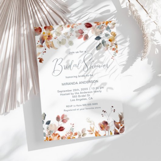 Modernes Script Watercolor Floral Brautparty Einladung