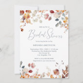 Modernes Script Watercolor Floral Brautparty Einladung (Vorderseite)