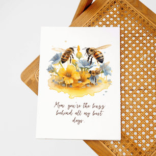 Modernes Script Watercolor Floral Happy Mothers Da Karte