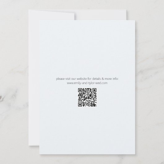 Modernes Script Watercolor Indigo Blue Wedding Einladung (Rückseite)