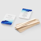 Modernes Script Watercolor Indigo Blue Wedding Fächer (Non-assembled)