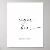 Modernes Script Wedding Cigar Bar Poster (Vorne)