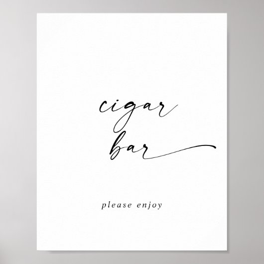 Modernes Script Wedding Cigar Bar Poster (Vorne)