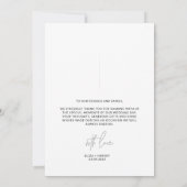 Modernes Script Wedding Foto Danke Karte (Rückseite)