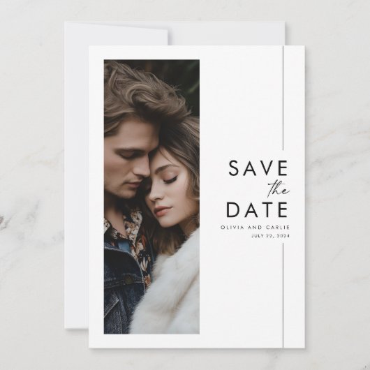 Modernes Script Wedding Foto Save the Date einlade Einladung (Vorderseite)