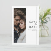 Modernes Script Wedding Foto Save the Date einlade Einladung (Stehend Vorderseite)