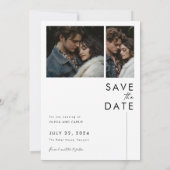 Modernes Script Wedding Foto Save the Date einlade Einladung (Rückseite)