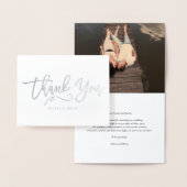 Modernes Script Wedding Foto Vielen Dank Folienkarte (Anzeige)