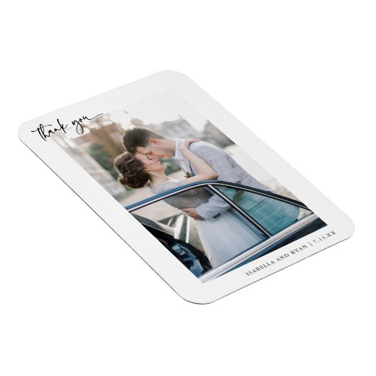 Modernes Script Wedding Foto Vielen Dank Magnet (Rechte Seite)