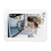Modernes Script Wedding Foto Vielen Dank Magnet (Horizontal)