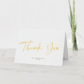 Modernes Script Wedding Gold Foil Danke Karte (Vorderseite)