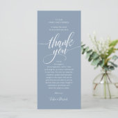 Modernes Script Wedding Guest Dinner Danke Karte (Stehend Vorderseite)
