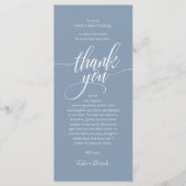 Modernes Script Wedding Guest Dinner Danke Karte (Vorderseite)