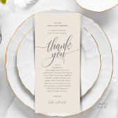 Modernes Script Wedding Guest Dinner Danke Karte