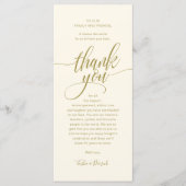 Modernes Script Wedding Guest Dinner Danke Karte (Vorderseite)