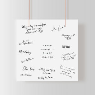 Modernes Script Wedding Guest Signing Poster