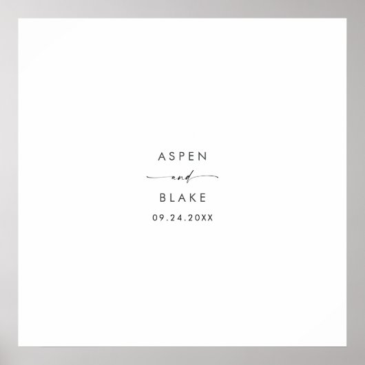 Modernes Script Wedding Guest Signing Poster (Vorne)