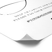 Modernes Script Wedding Oh Snap Hashtag Zeichen Poster (Ecke)