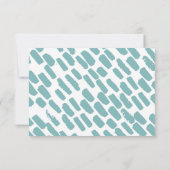 Modernes Script Wedding Rsvp in Blue (Rückseite)