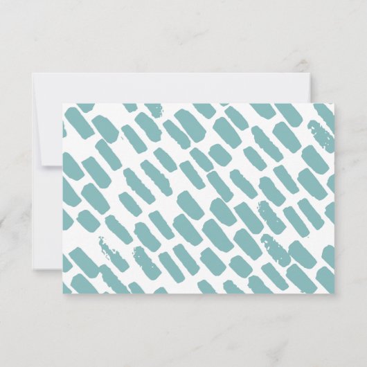 Modernes Script Wedding Rsvp in Blue (Rückseite)