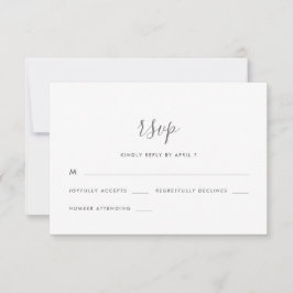 Modernes Script Wedding Rsvp in Blue Karte