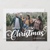 Modernes Script Weihnachts-Foto Feiertagskarte (Vorderseite)
