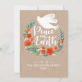 Modernes Script Weltfrieden Weihnachts-Foto Feiertagskarte (Vorderseite)