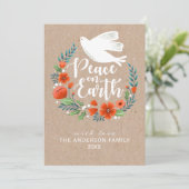 Modernes Script Weltfrieden Weihnachts-Foto Feiertagskarte (Stehend Vorderseite)