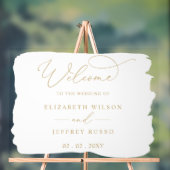 Modernes Script White Gold Wedding Willkommenszeic Acrylschild (Neutral)