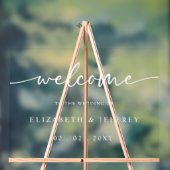 Modernes Script White Wedding Willkommenszeichen Acrylschild (Neutral)